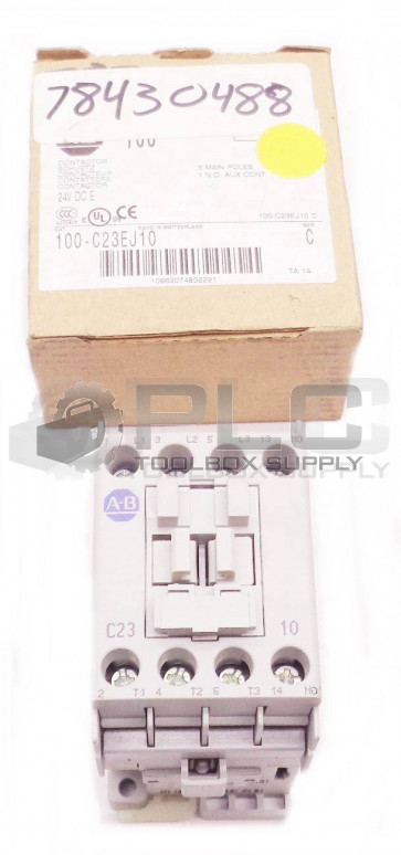NEW IN BOX ALLEN BRADLEY 100-C23EJ10 /C CONTACTOR 32A 24VDC 3 POLES 100-C23E*10