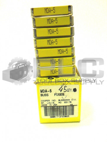 NEW LOT BUSS FUSES MDA-5 MDA 5 QTY 80