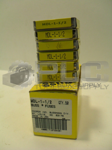 NEW BUSS FUSES MDL-1-1/2 LOT OF 80 MDL 1 1/2