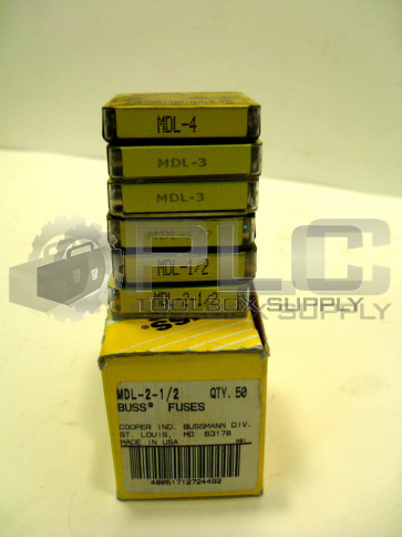 NEW BUSS FUSES MIXED LOT MDL-1/2 MDL-2-1/2 MDL-3 MDL-4 TOTAL OF 80 FUSES