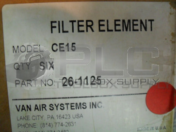 NEW VAN AIR 26-1125 CE15 FILTER 6 PER BOX
