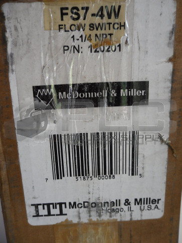 NEW MCDONNELL & MILLER FS74W FLOW SWITCH 120201
