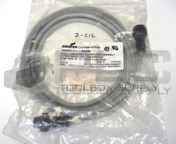 NEW COOPER CROUSE HINDS 5000111-588R CABLE 5 POLE MALE IN LINE/FEMALE 3 METERS