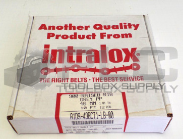 NEW INTRALOX 900 RAISED RIB GREY PP 46MM 10FT A1D9-43BCT1-LB-00