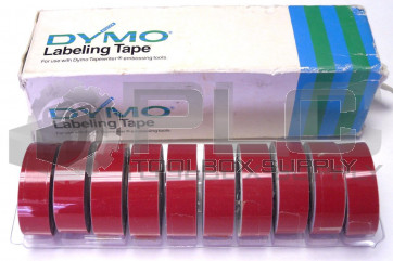 LOT OF 10 NEW DYMO LABEL TAPE RED