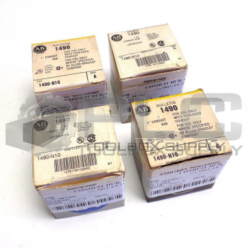 NEW LOT OF 4 ALLEN BRADLEY 1490-N10 1" CONDUIT HUB