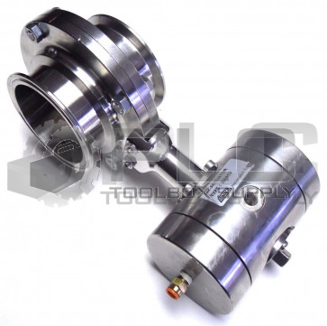 NEW LUMACO BAA-60 SANITARY STAINLESS PNEUMATIC VALVE ACTUATOR W/ BUTTERFLY 3" ID