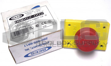 NEW REES 00662-002 MUSHROOM PUSHBUTTON RED/YELLOW 600 VAC 250 VDC NIB