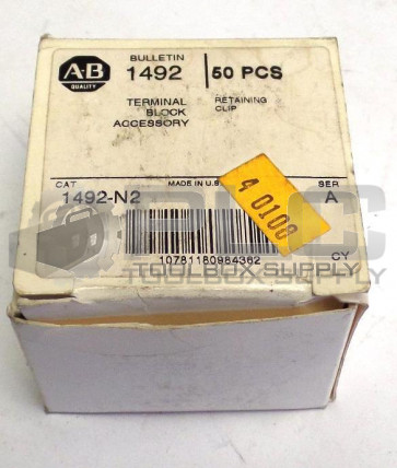 NEW ALLEN BRADLEY 1492-N2 RETAINING CLIP BOX OF 50