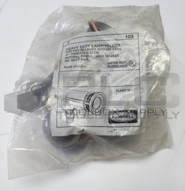 NEW HUBBELL 103 HEAVY DUTY LAMPHOLDER FOR PAR 38 LAMPS MEDIUM BASE 1/2"