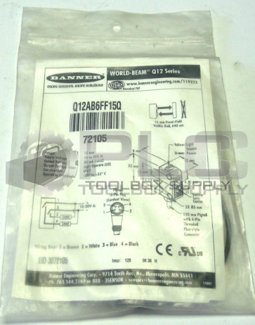 NEW BANNER Q12AB6FF15Q (72105) WORLD-BEAM Q12 SERIES