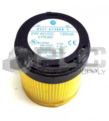 ALLEN BRADLEY 855T-B24BR8 CONTROL TOWER STACK LIGHT BLACK HOUSING YELLOW