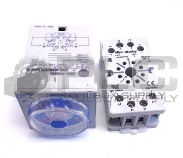ALLEN BRADLEY 700-HRM12TU24 GENERAL PURPOSE DIAL TIMING RELAY W/ 700-HN100 BASE