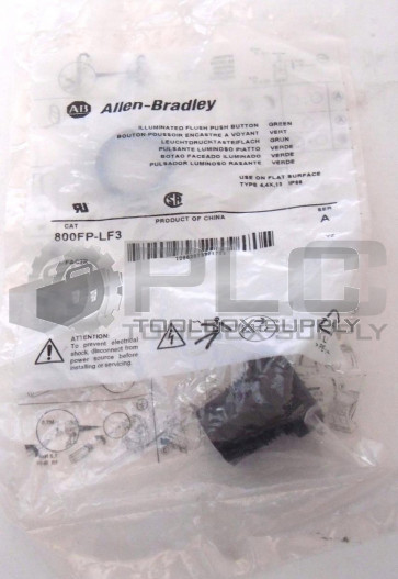 NEW ALLEN BRADLEY 800FP-LF3 /A GREEN ILLUMINATED FLUSH PUSH BUTTON  **QUANTITY**