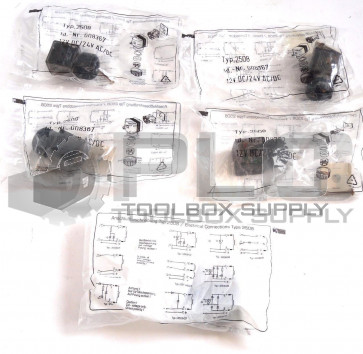 LOT OF 5 NEW BURKERT EASY FLUID CONTROL 008367 CABLE PLUG 12VDC/24VAC TYPE 2508