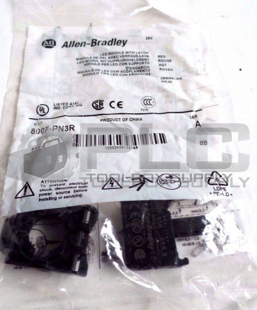 NEW ALLEN BRADLEY 800F-PN3R SERIES A RED LED MODULE WITH PLASTIC LATCH