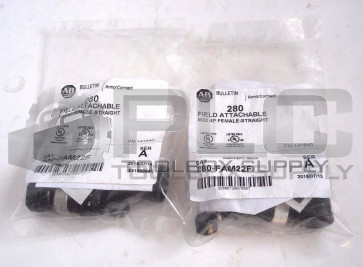LOT OF 2 NEW ALLEN BRADLEY 280-FAM22F SERIES A FIELD ATTACHABLE M22 4P FEMALE
