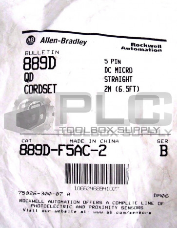 NEW ALLEN BRADLEY 889D-F5AC-2 SER. B DC CORDSET