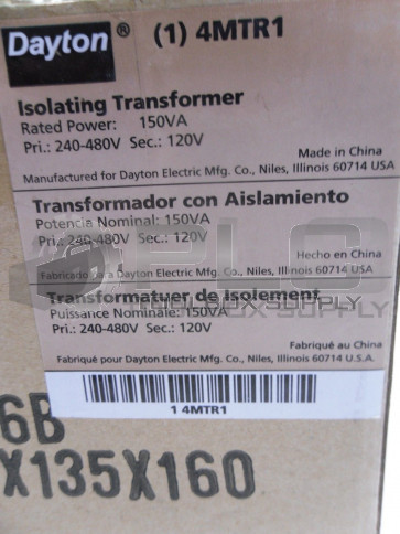 NEW DAYTON 4MTR1 ISOLATING TRANSFORMER