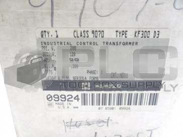 NEW SQUARE D CONTROL TRANSF0RMER CLASS 9070 TYPE KF 300D3 09924