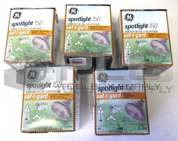NEW LOT OF 5 GE SPOTLIGHT 150 150PAR/SP/STG SAF-T-GARD