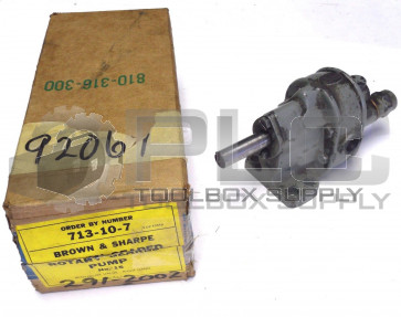 BROWN & SHARP ROTARY GEARED PUMP 713-10-7 NO. 1S