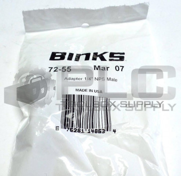 NEW BINKS 72-55 ADAPTER 1/4'' NPS MALE