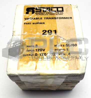 NEW STACO 291 VARIABLE TRANSFORMER