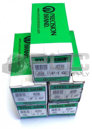 NEW LOT OF 5 PERCISION BRAND 16370 16245 16155 16195 16320 STEEL SHIMs