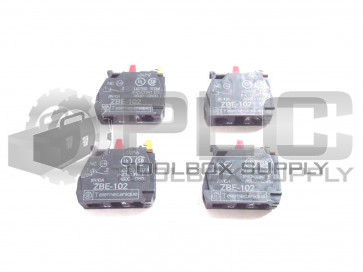 NEW SCHNEIDER ELECTRIC ZBE-102 CONTACT BLOCK LOT OF FOUR