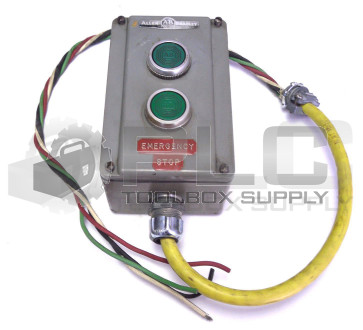 ALLEN BRADLEY 800T-2TZL ELECTRICAL ENCLOSURE 800T-D6A 800T-XA GREEN PUSHBUTTONS