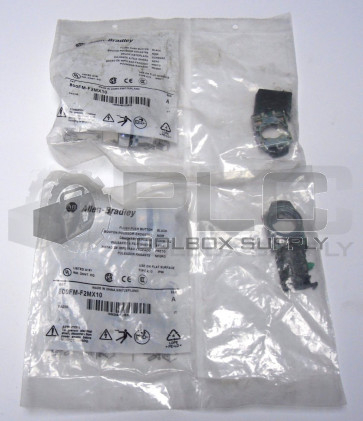 LOT OF 2 NEW ALLEN BRADLEY 800FM-F3MX10 BLACK FLUSH PUSH BUTTON SERIES A