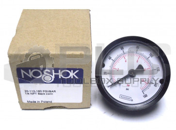 NEW NOSHOK 20-110-160 PSI/BAR 1?4" NPT BACK CONN