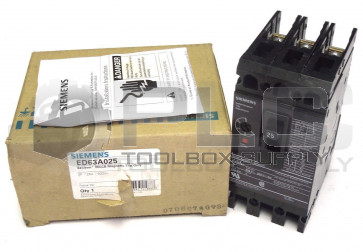 NEW SIEMENS ED63A025 TYPE ED6-ETI 25 AMPS 600 VOLTS 3 POLES