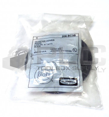 NEW HUBBELL 206-BC3B CLUSTER COVER ROUND 3 HOLES 1/2" N.P.T. BLACK