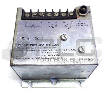 ROCKFORD RFY-004 RFY004 TIME DELAY RELAY 25-6SEC 15AMP 280VA125VAC 60HZ