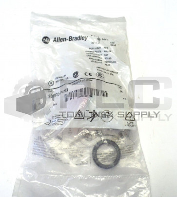 NEW ALLEN BRADLEY 800FD-P4N3 PILOT LIGHT RED 24V SER A