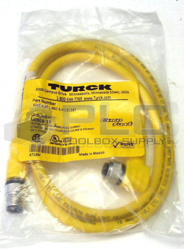 NEW TURCK WKC 4.4T-1-RSC 4.4T/S1587 4 PIN M/90 F CBL-EURO-18AWG SGL-TPE-1M