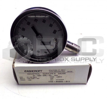 NEW ASHCROFT 251009SWL02L100 DURALIFE GAUGE 0-100 PSI