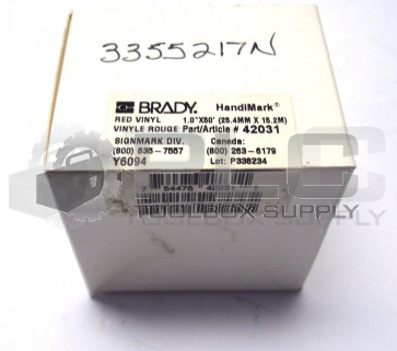 NEW BRADY 42031 HANDIMARK 1.0" X 50' RED VINYL Y6094