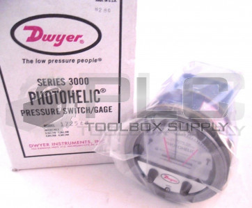 NEW DWYER PHOTOHELIC 17568 N280 25 PSIG 0-.25 INCHES 3000 PRESSURE SWITCH