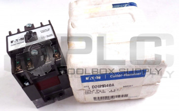 NEW CUTLER HAMMER D26MR40A TYPE M RELAY 600V 4 POLES 120V COIL