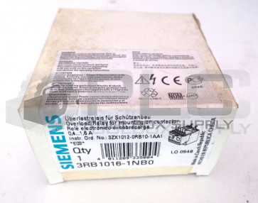 NEW SIEMENS 3RB1016-1NB0 SIRUS OVERLOAD RELAY 3RB10161NB0