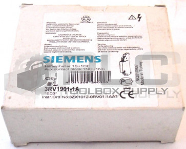 NEW SIEMENS 3RV1901-1A AUXILIARY CONTACT SWITCH 10AMP 240VAC EACH