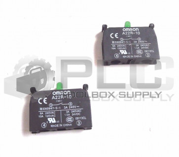 NEW LOT OF 2 OMRON  A22R-10 CONTACT BLOCK IEC60947-5-1