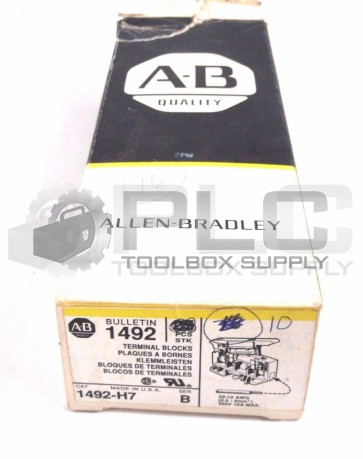 NEW LOT OF 10 ALLEN BRADLEY 1492-H7 SERIES B FUSED TERMINAL BLOCKS