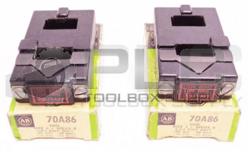 NEW LOT OF 2 ALLEN BRADLEY 70A86 SER K COIL 120V/60HZ 110/50HZ SIZE 0
