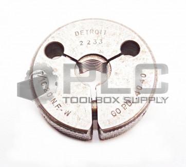 DETROIT 7/16-20NF-W THREAD RING GAGE GO PD.4040