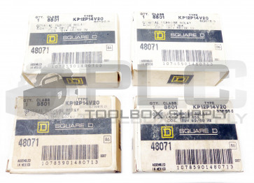 LOT OF 4 NEW SQUARE D KP12P14V20 /SER D GENERAL PURPOSE RELAY CLASS 8501