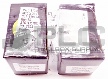 LOT OF 2 NEW 1139979 M10-1.5 x 30MM STEEL FLAT SOCKET CAP SCREW (QTY 25 PER BOX)